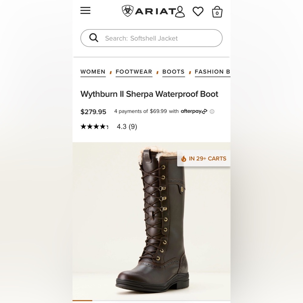 Women's Ariat Wythburn II Sherpa Waterproof Boot - Picture 11 of 13